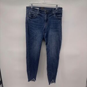 Kut From The Kloth Women's‎ Dark Wash Denim Raw Hem Ankle Skinny Jeans Size 10
